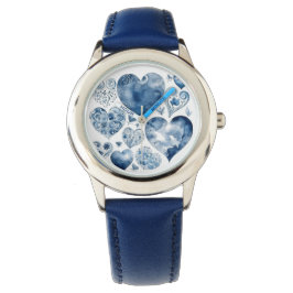 Herz in Delft Blue Armbanduhr