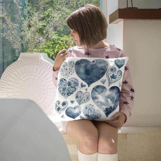 Herz in Delft Blue Kissen (Von Creator hochgeladen)