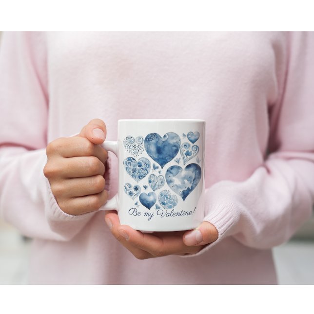 Herz in Delft Blue, Valentin Kaffeetasse (Von Creator hochgeladen)
