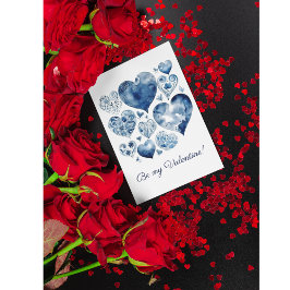 Herz in Delft Blue, Valentin Postkarte