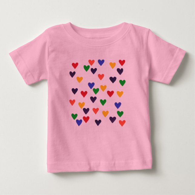 Herz in den Farben der Regenbogenhemden Baby T-shirt (Vorderseite)