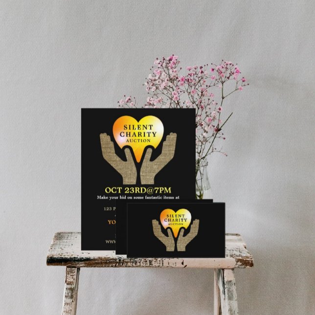 Herz in den Händen, Auktion der stillen Wohltätigk Flyer (Von Creator hochgeladen)