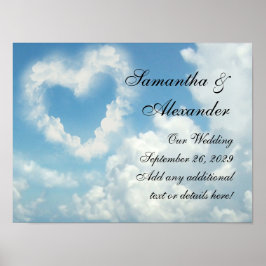 Herz in den Wolken, Blue Sky Romantische Liebe Poster
