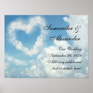 Herz in den Wolken, Blue Sky Romantische Liebe Poster