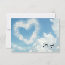 Herz in den Wolken, Blue Sky Romantische Liebe RSVP Karte