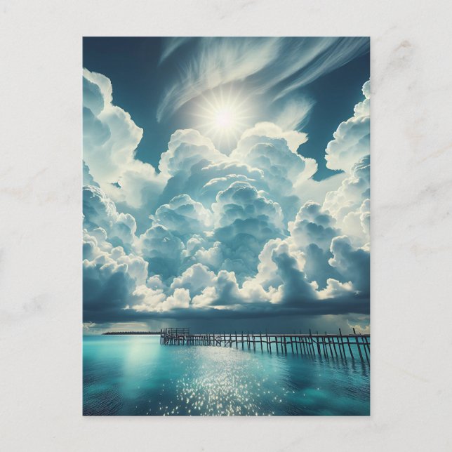 Herz in den Wolken über dem Ozean Erbe Postkarte (Vorderseite)