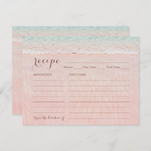 Herz in der Sand Beach Brautparty Rezept Card Postkarte