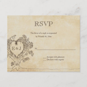 Herz in einem Treppenhochzeitskarten RSVP Karte