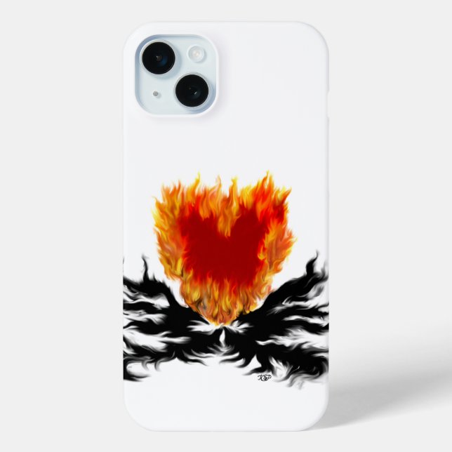 Herz in Flammen Case-Mate iPhone Hülle (Rückseite)