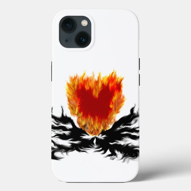 Herz in Flammen Case-Mate iPhone Hülle (Rückseite)