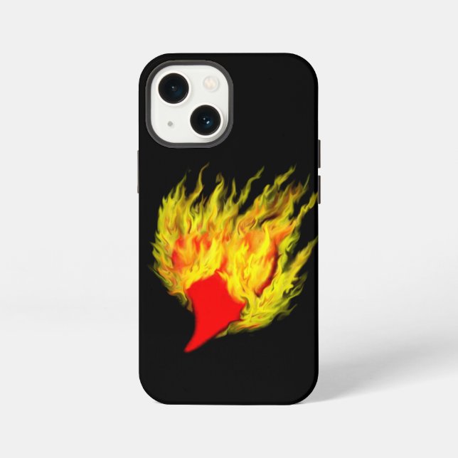 Herz in Flammen iPhone Hülle (Rückseite)