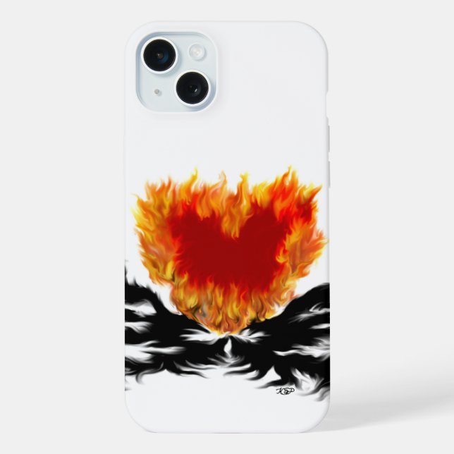 Herz in Flammen iPhone Hülle (Rückseite)