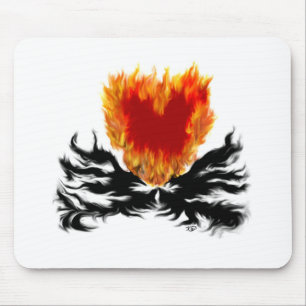 Herz in Flammen Mousepad