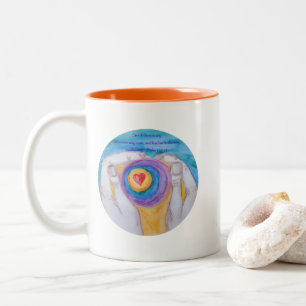 Herz in Händen Cir Ps 139:24, dig signiert, betite Zweifarbige Tasse