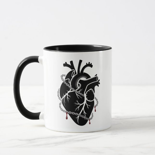 HERZ IN KETTEN TASSE (Links)