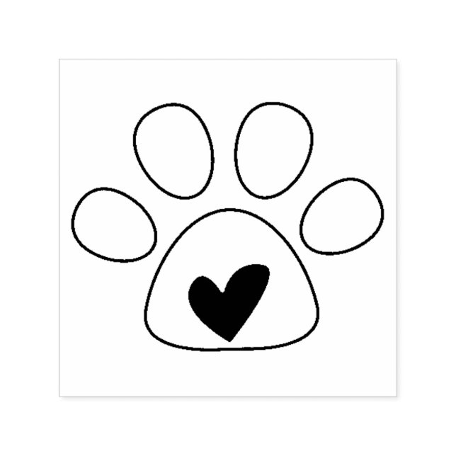 Herz in Paw Hund Liebe Briefmarke Permastempel (Design)