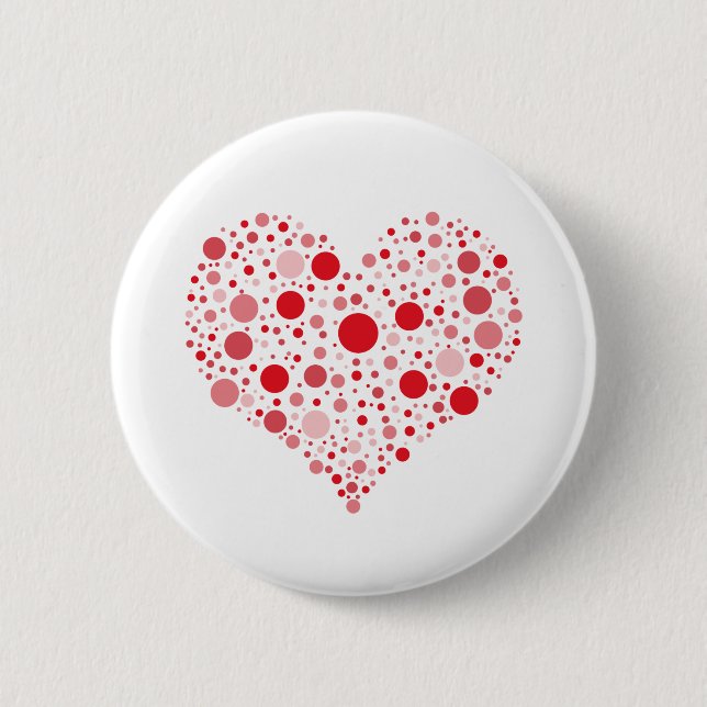 Herz in Punkten Button (Vorderseite)