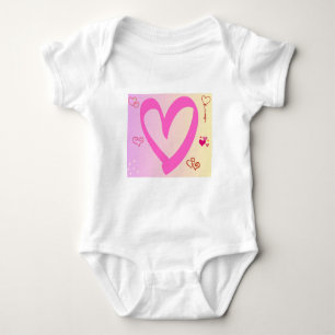Herz in rosa Farbe Baby Strampler