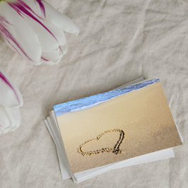 Herz in Sand Postkarte