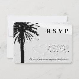 Herz in Sand UAWG Hochzeitskarten | Strand RSVP Karte