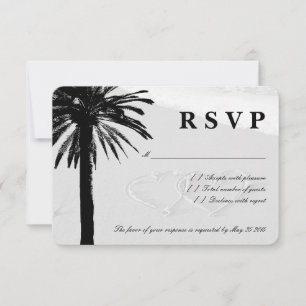 Herz in Sand UAWG Hochzeitskarten   Strand RSVP Karte