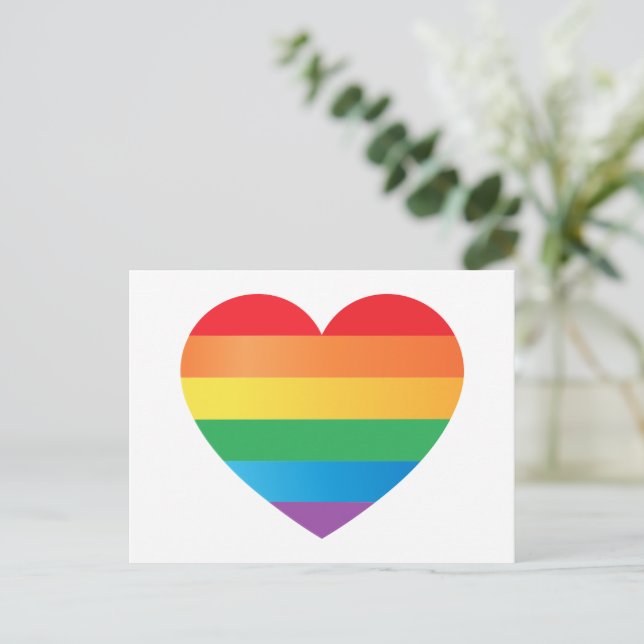 Herz in Stolzfarben Postkarte (Stehend Vorderseite)