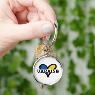 Herz in ukrainischen Flaggenfarben. Ukraine Schlüsselanhänger