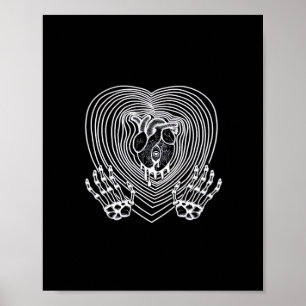 Herz in Weiß weinen - Skeletthörnchen Poster