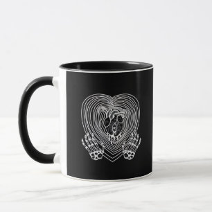 Herz in Weiß weinen - Skeletthörnchen Tasse