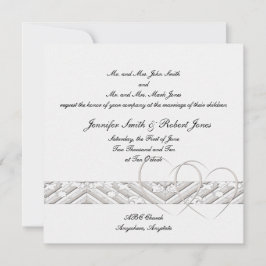 Herz in weißem Silber Einladung Hochzeit