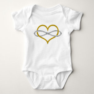 Herz Infinity Gold Silver Baby Strampler