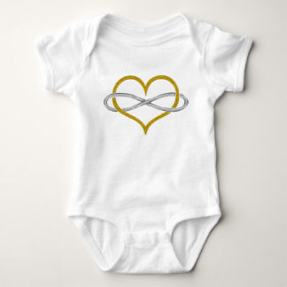 Herz Infinity Gold Silver Baby Strampler