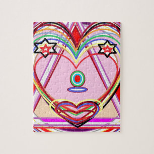 Herz innerhalb eines Dreiecks - Liebe, Kuss, Puzzle