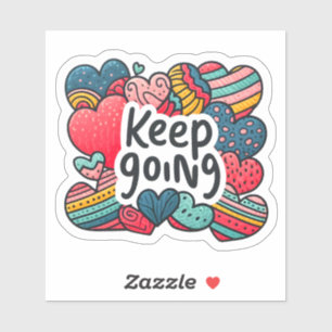 Herz Inspiriere Widerstandskraft und Motivation Aufkleber