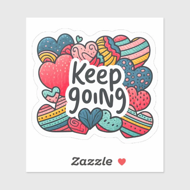 Herz Inspiriere Widerstandskraft und Motivation Aufkleber (Blatt)