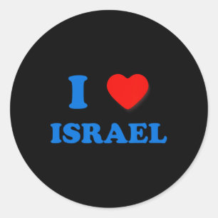 Herz Israel I Love Israel Unabhängigkeit Tag Star  Runder Aufkleber