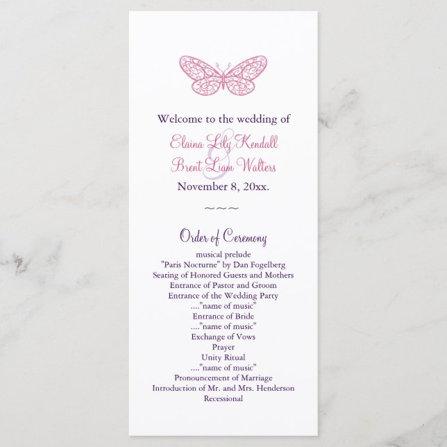 Herz ist ein Flutter-Hochzeitsprogramm in Rosa Programm (Vorderseite)