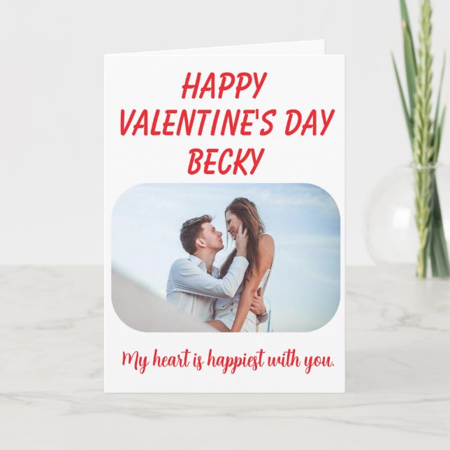 Herz ist Glücklichste - Valentinstag Karte (Vorderseite)
