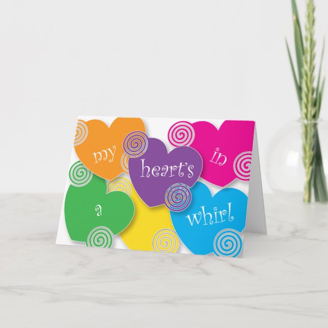Herz ist in einem Whirlpool Feiertagskarte (Vorderseite)