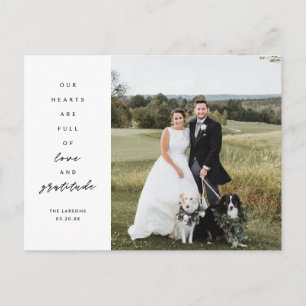 Herz ist volles Foto Hochzeit Vielen Dank Postkarte