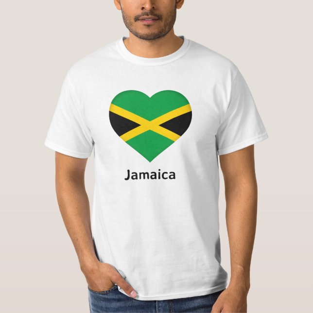 Herz - Jamaika-Flagge T-Shirt (Vorderseite)