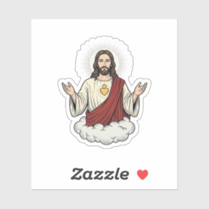 Herz-Jesu-Andachtsmotiv Vintage-Stich-Design_1 Aufkleber