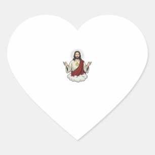 Herz-Jesu-Andachtsmotiv Vintage-Stich-Design_1 Herz-Aufkleber
