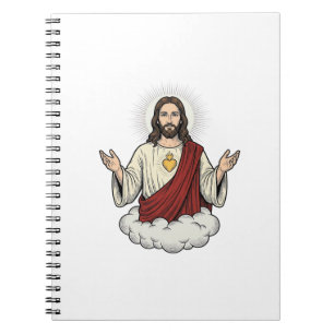 Herz-Jesu-Andachtsmotiv Vintage-Stich-Design_1 Notizblock