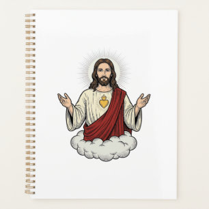 Herz-Jesu-Andachtsmotiv Vintage-Stich-Design_1 Planer