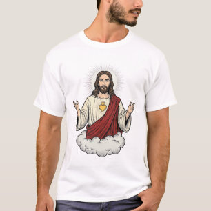 Herz-Jesu-Andachtsmotiv Vintage-Stich-Design_1 T-Shirt