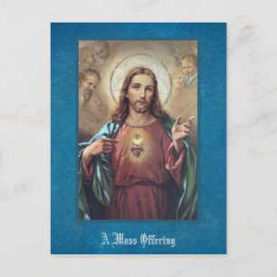 Herz-Jesu-Gebet zur Heiligen Messe Postkarte