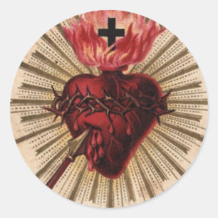 Herz Jesu (klein) Runder Aufkleber