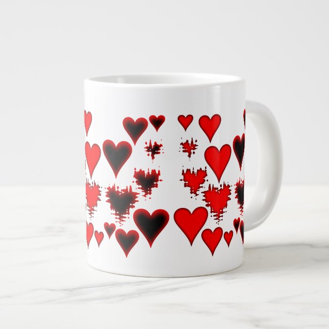 Herz Jumbo-Tasse (Vorderseite Rechts)
