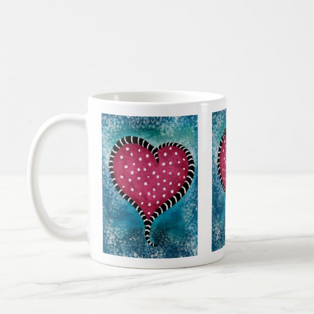 Herz-Kaffee-Tasse Rosa Blau Niedlich Kaffeetasse (Links)